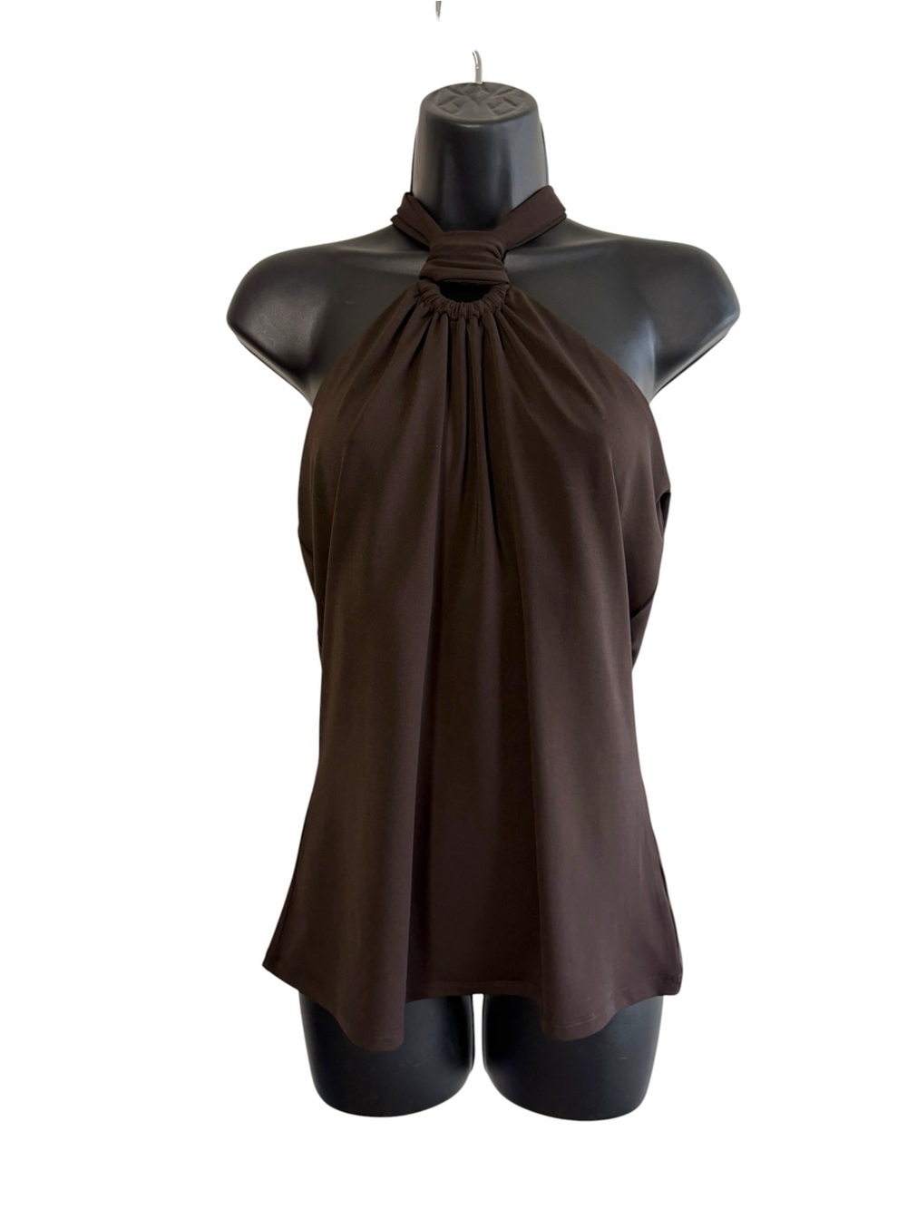 Michael Michael Kors Size XL Brown Halter Neck Top Y2K Neutral Party‎ Formal